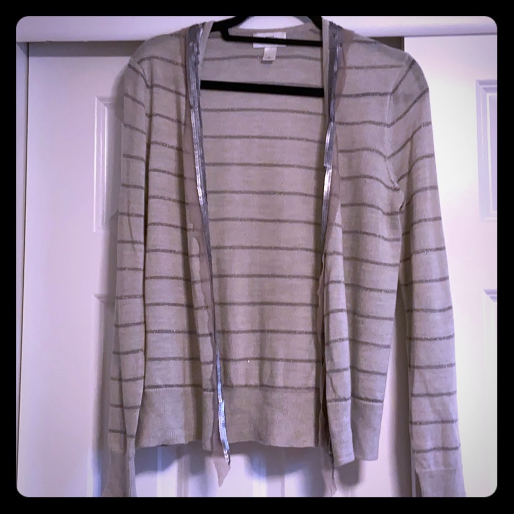 Striped open cardigan